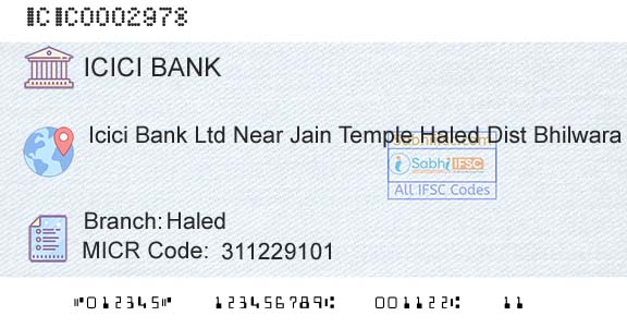 Icici Bank Limited HaledBranch 
