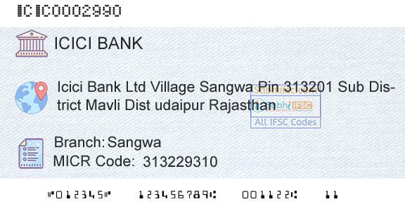 Icici Bank Limited SangwaBranch 