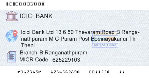 Icici Bank Limited B RanganathpuramBranch 