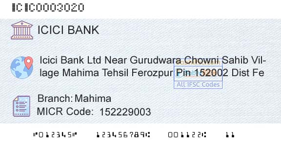 Icici Bank Limited MahimaBranch 