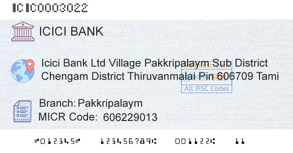 Icici Bank Limited PakkripalaymBranch 