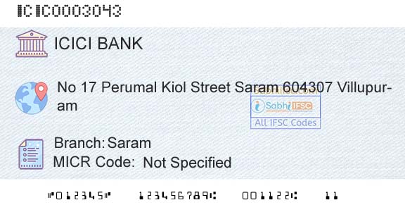 Icici Bank Limited SaramBranch 