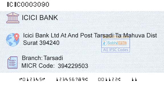Icici Bank Limited TarsadiBranch 