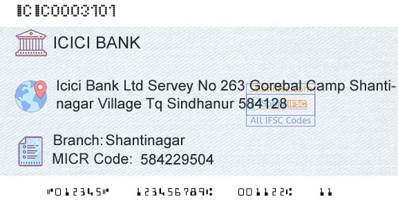 Icici Bank Limited ShantinagarBranch 