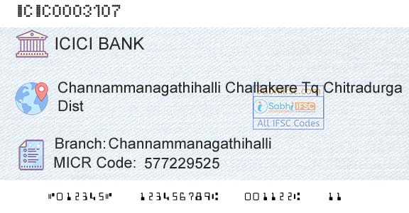 Icici Bank Limited ChannammanagathihalliBranch 