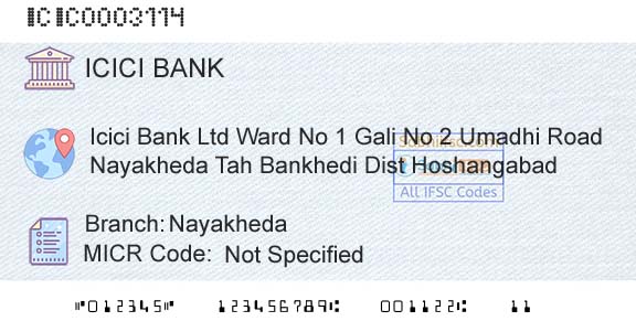Icici Bank Limited NayakhedaBranch 