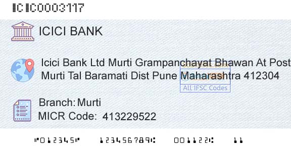 Icici Bank Limited MurtiBranch 