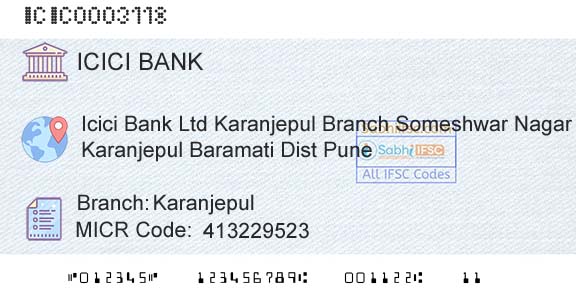 Icici Bank Limited KaranjepulBranch 