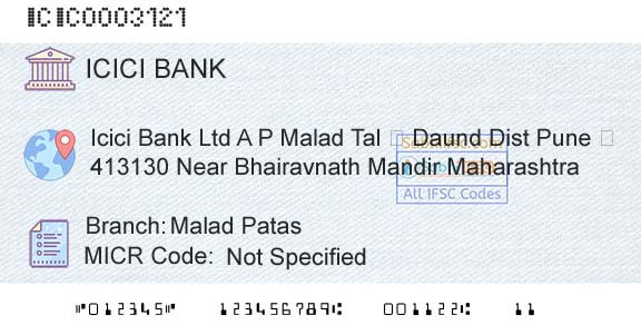 Icici Bank Limited Malad PatasBranch 