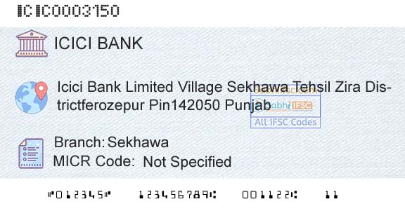 Icici Bank Limited SekhawaBranch 