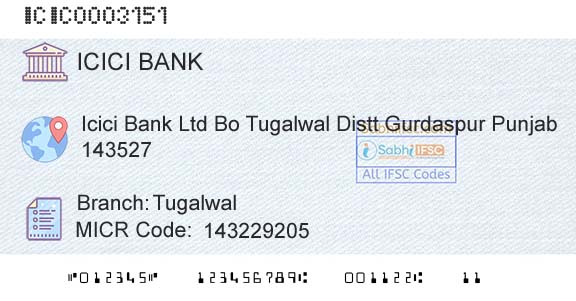 Icici Bank Limited TugalwalBranch 