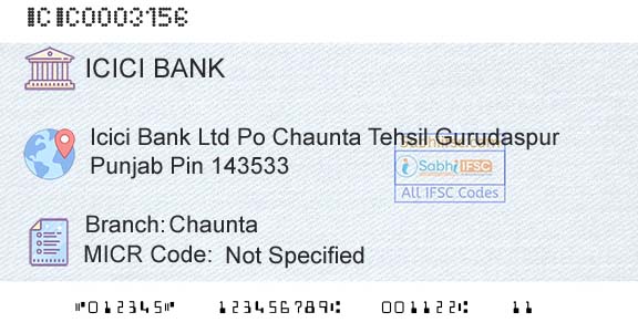 Icici Bank Limited ChauntaBranch 
