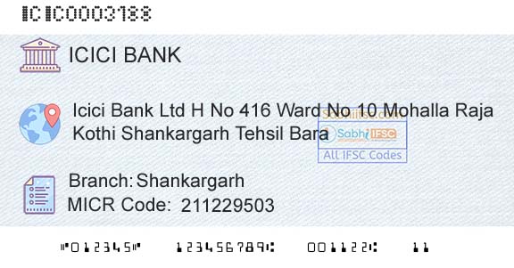 Icici Bank Limited ShankargarhBranch 