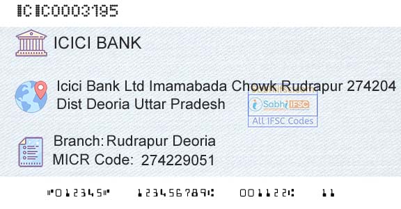 Icici Bank Limited Rudrapur DeoriaBranch 