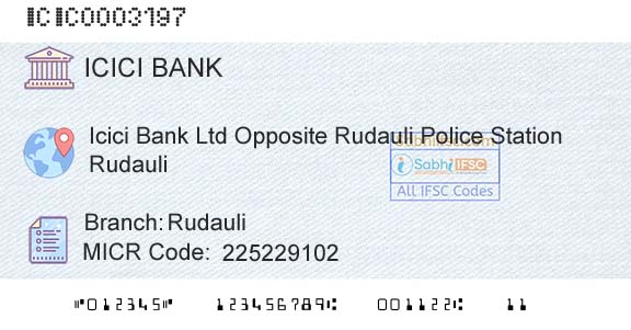 Icici Bank Limited RudauliBranch 