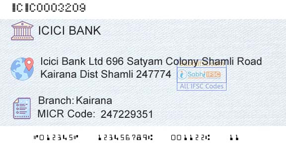 Icici Bank Limited KairanaBranch 