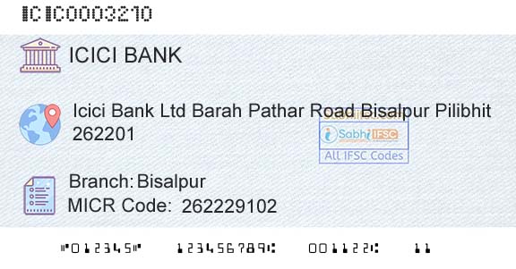 Icici Bank Limited BisalpurBranch 