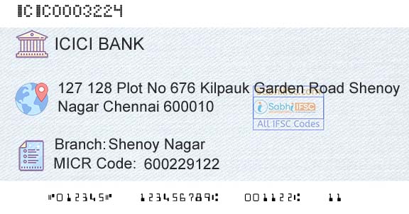 Icici Bank Limited Shenoy NagarBranch 