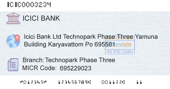 Icici Bank Limited Technopark Phase ThreeBranch 
