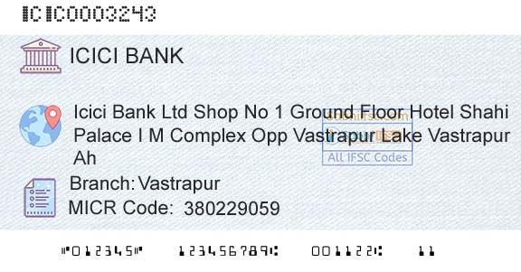 Icici Bank Limited VastrapurBranch 