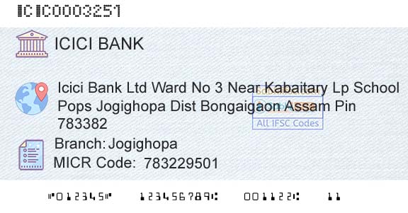 Icici Bank Limited JogighopaBranch 
