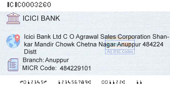 Icici Bank Limited AnuppurBranch 