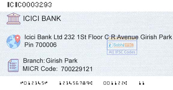 Icici Bank Limited Girish ParkBranch 