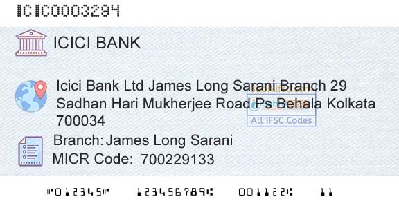 Icici Bank Limited James Long SaraniBranch 