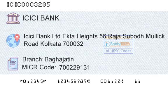 Icici Bank Limited BaghajatinBranch 