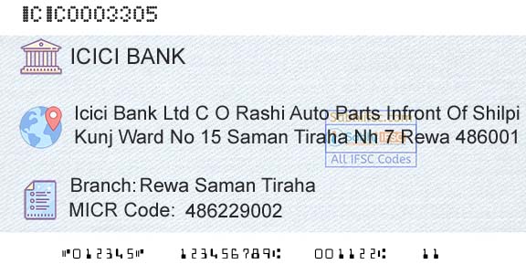 Icici Bank Limited Rewa Saman TirahaBranch 
