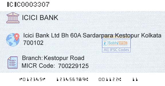 Icici Bank Limited Kestopur RoadBranch 