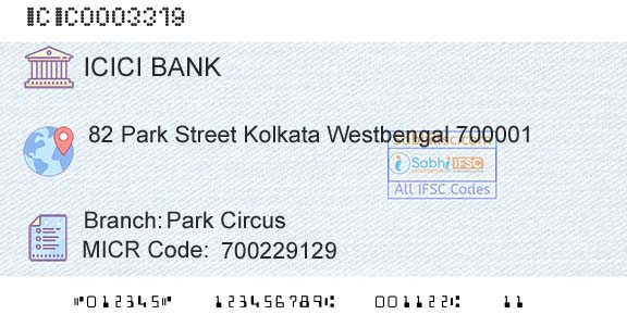 Icici Bank Limited Park CircusBranch 