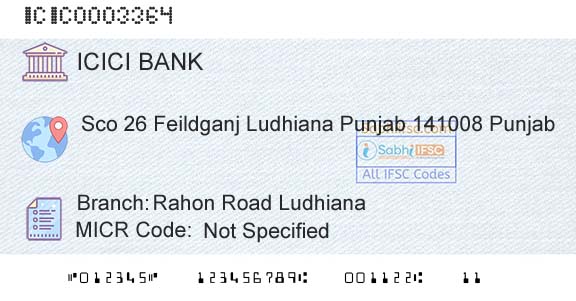 Icici Bank Limited Rahon Road LudhianaBranch 