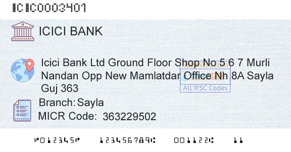 Icici Bank Limited SaylaBranch 