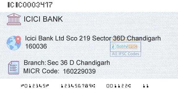 Icici Bank Limited Sec 36 D ChandigarhBranch 