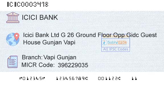 Icici Bank Limited Vapi GunjanBranch 