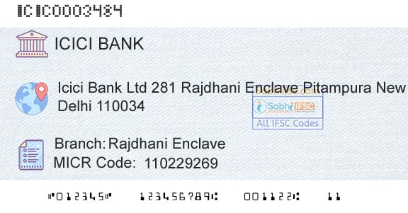 Icici Bank Limited Rajdhani EnclaveBranch 