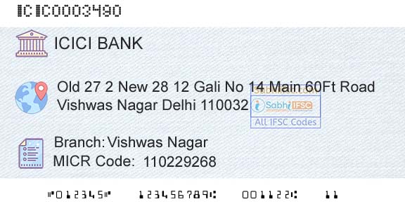 Icici Bank Limited Vishwas NagarBranch 