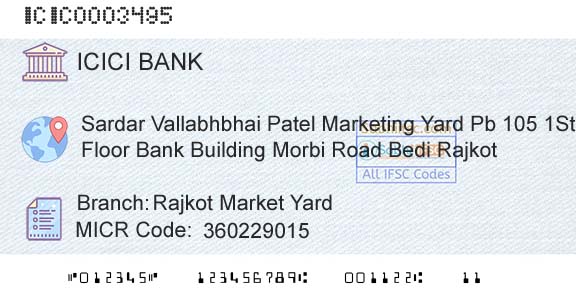 Icici Bank Limited Rajkot Market YardBranch 
