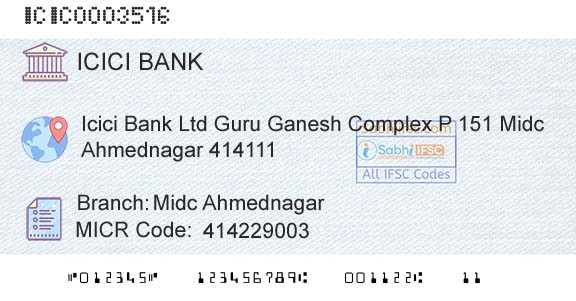 Icici Bank Limited Midc AhmednagarBranch 