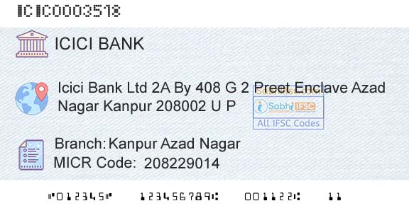 Icici Bank Limited Kanpur Azad NagarBranch 