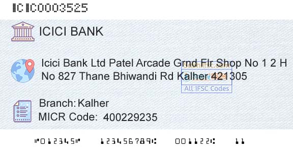 Icici Bank Limited KalherBranch 
