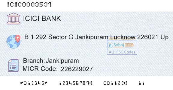 Icici Bank Limited JankipuramBranch 