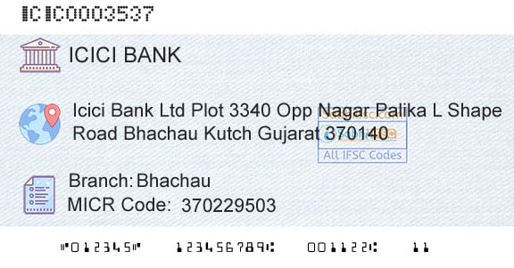 Icici Bank Limited BhachauBranch 