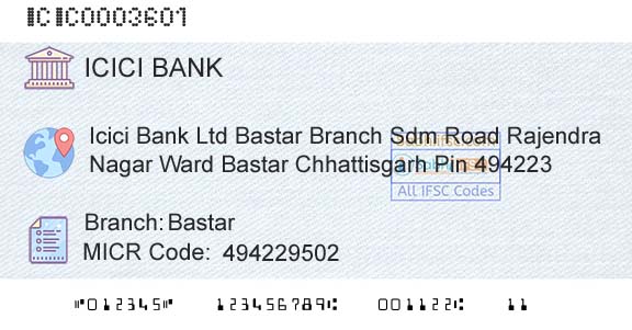 Icici Bank Limited BastarBranch 