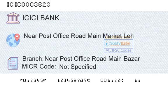 Icici Bank Limited Near Post Office Road Main BazarBranch 