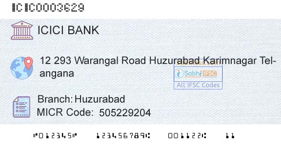 Icici Bank Limited HuzurabadBranch 