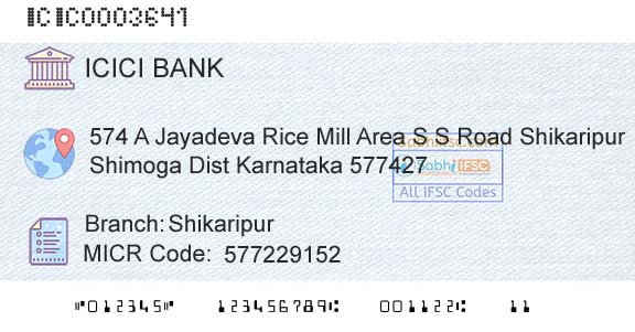 Icici Bank Limited ShikaripurBranch 