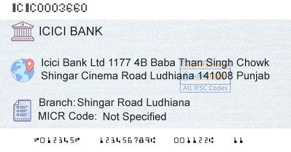 Icici Bank Limited Shingar Road LudhianaBranch 