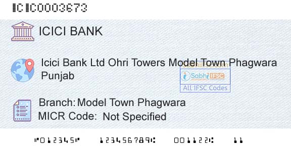 Icici Bank Limited Model Town PhagwaraBranch 